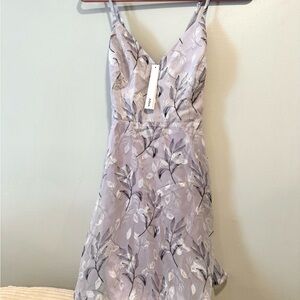 New Aqua purple Floral Spaghetti Strap Dress